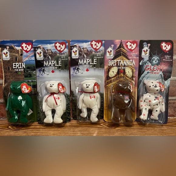 TY McDonald Beanie Babies Britannia, Erin, Glory and (2) Maple